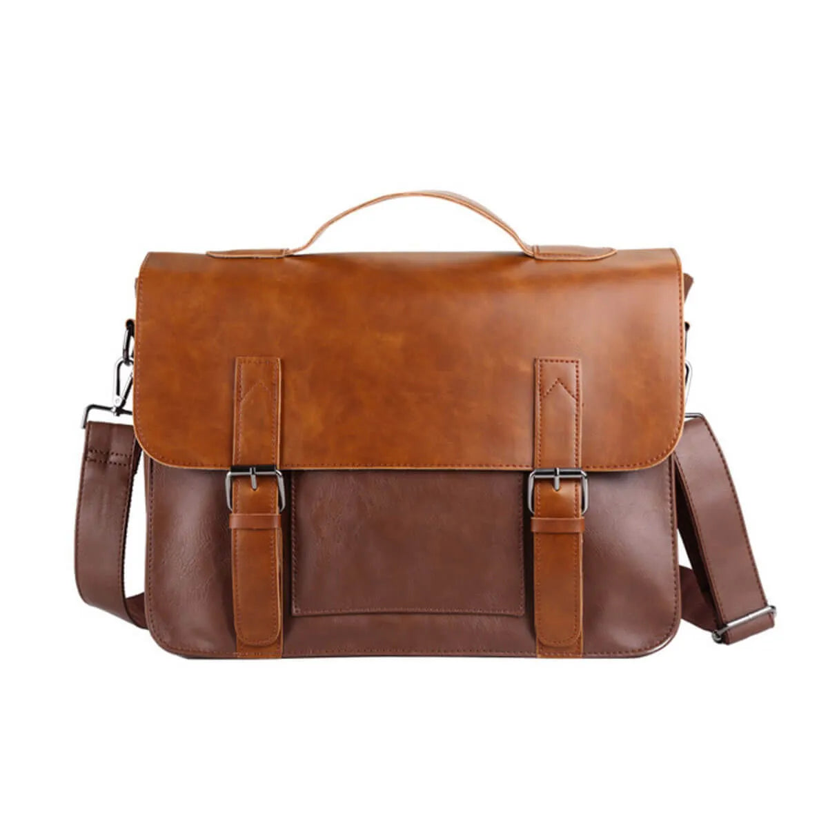 Large Vintage Horse Leather Briefcase Business Messenger Bag