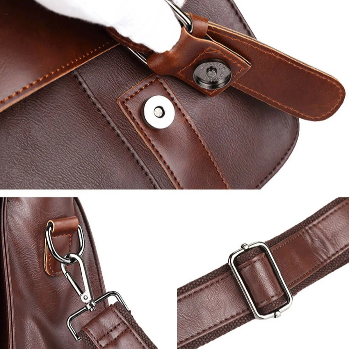 Large Vintage Horse Leather Briefcase Business Messenger Bag