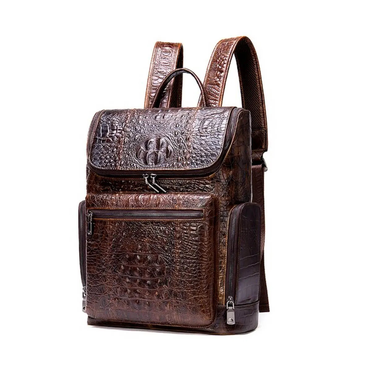 Leather Backpack Luxury Crocodile Premium Pattern