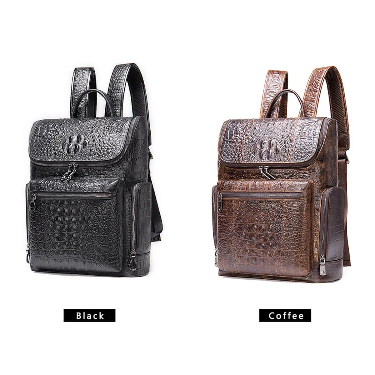 Leather Backpack Luxury Crocodile Premium Pattern