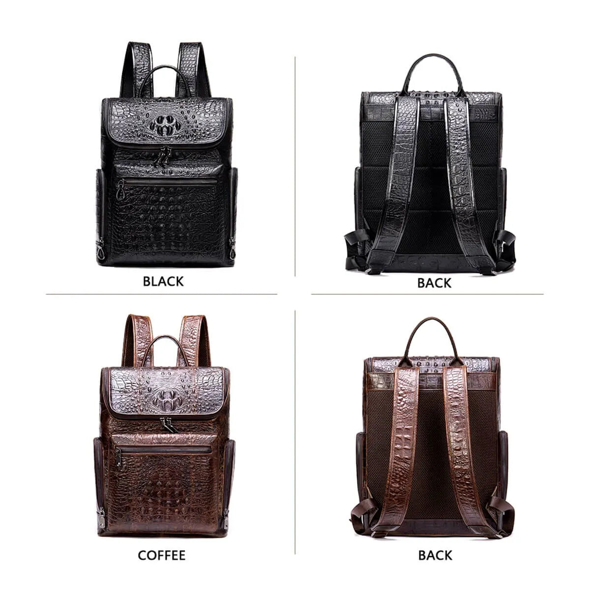 Leather Backpack Luxury Crocodile Premium Pattern