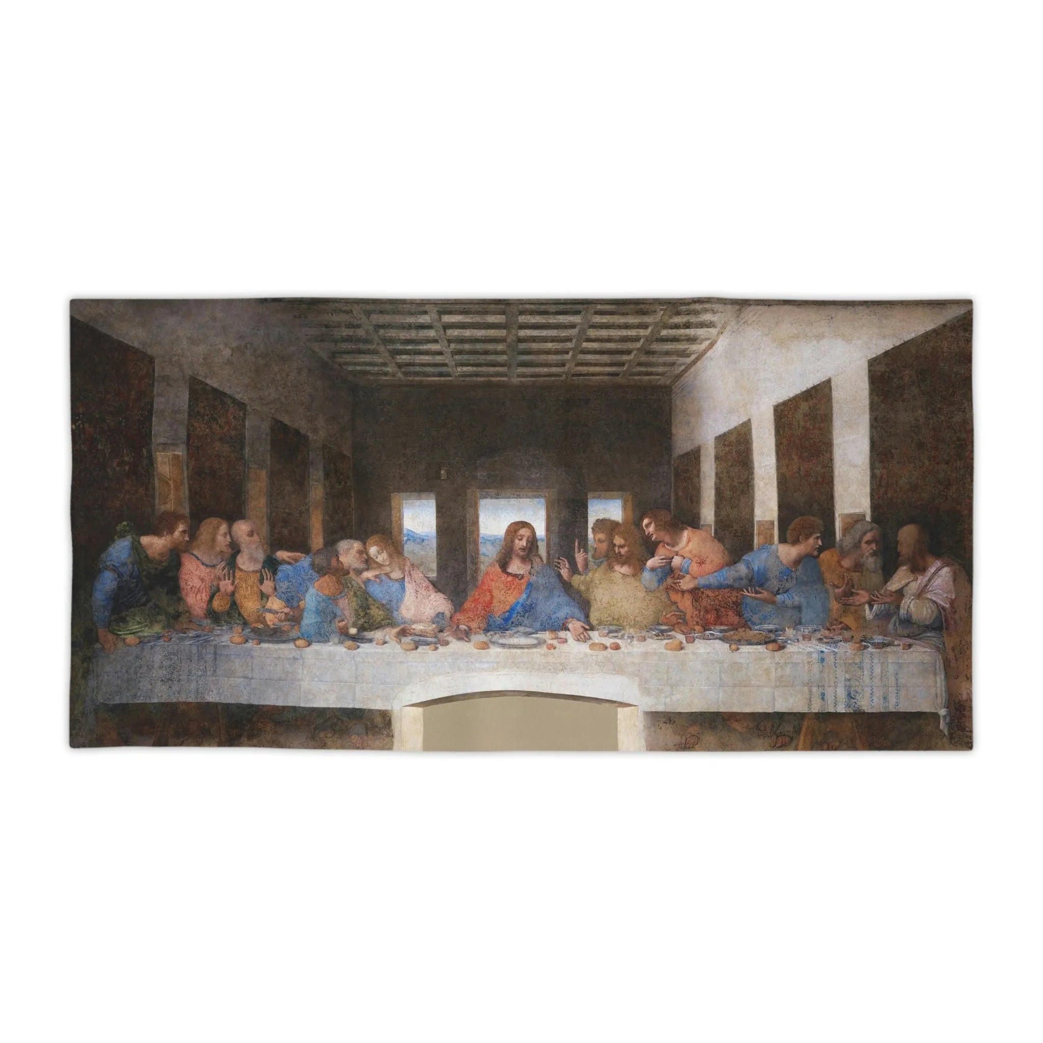 Leonardo Da Vinci The Last Supper Art Beach Towels