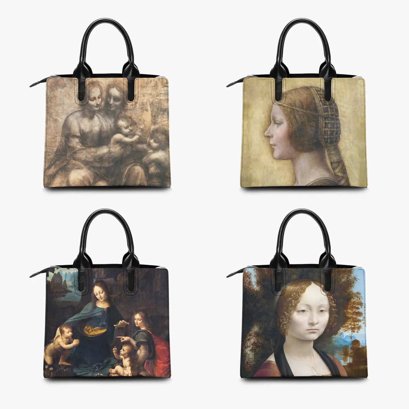 Leonardo da Vinci’s Ginevra de’ Benci Art Fashion Handbag