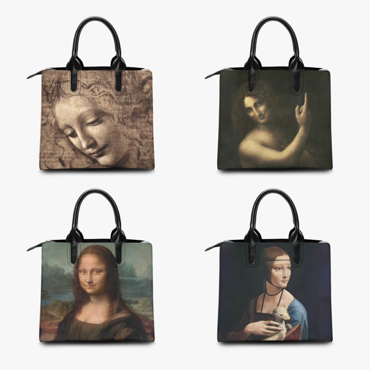 Leonardo da Vinci’s La Bella Principessa Art Handbag