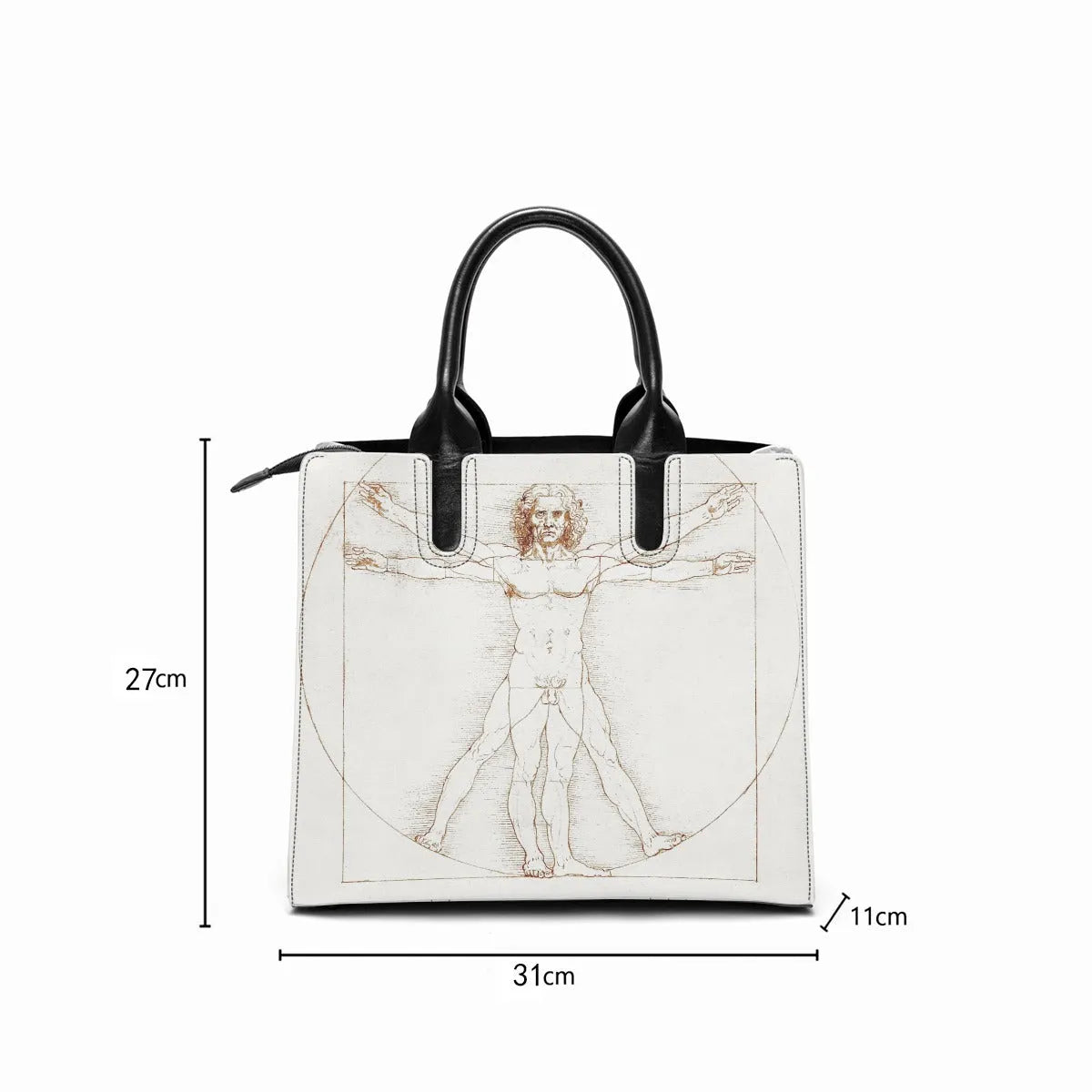 Leonardo da Vinci’s Vitruvian Man Art Fashion Handbag