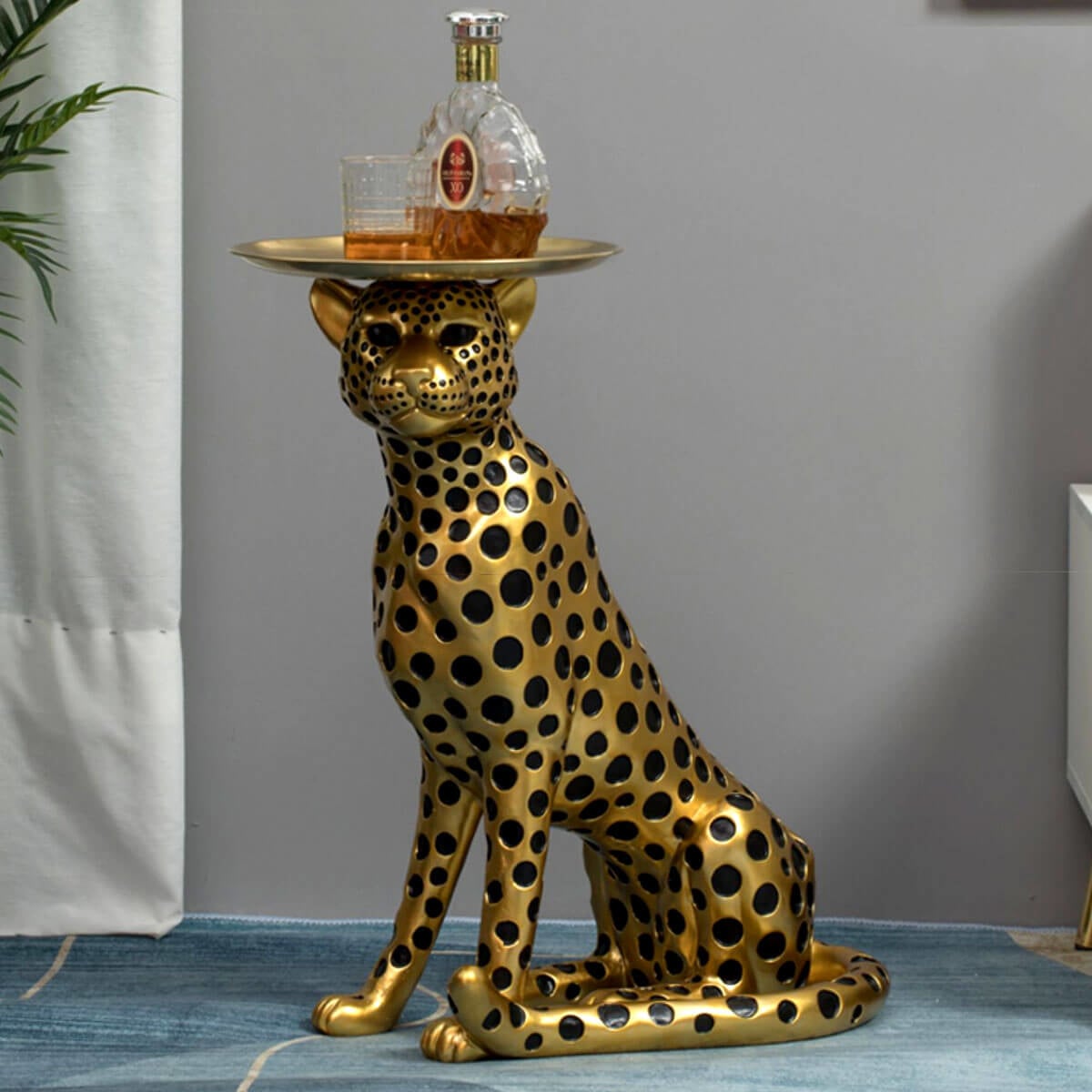 A&B Home Sitting Leopard Statue Table Decor 7x4.5x8.5