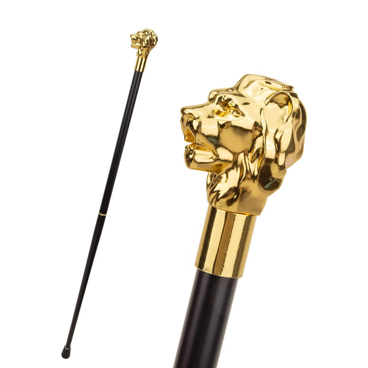 Lion Gold Handle Luxury Walking Cane