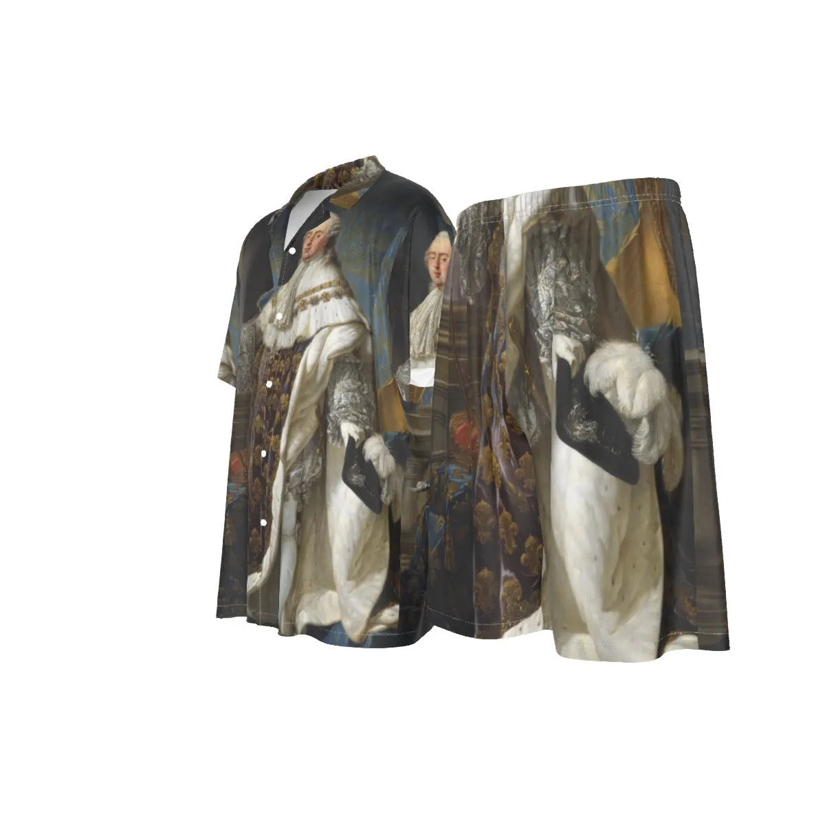 Louis XVI Roi de France et de Navarre Art Silk Shirt Suit Set