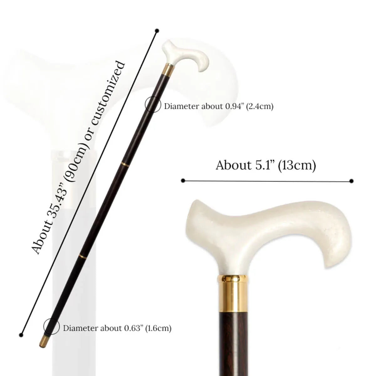 Luxury African Wooden Handle Walking Cane