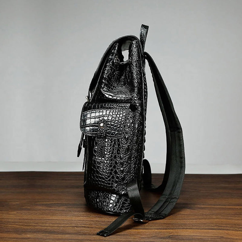 Luxury Crocodile Genuine Leather Backpack