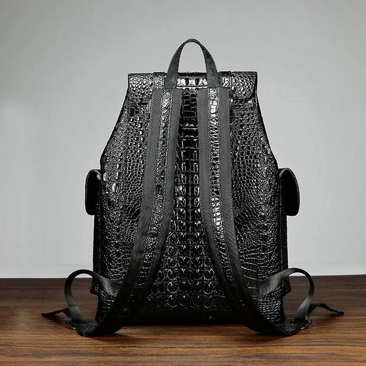 Luxury Crocodile Genuine Leather Backpack