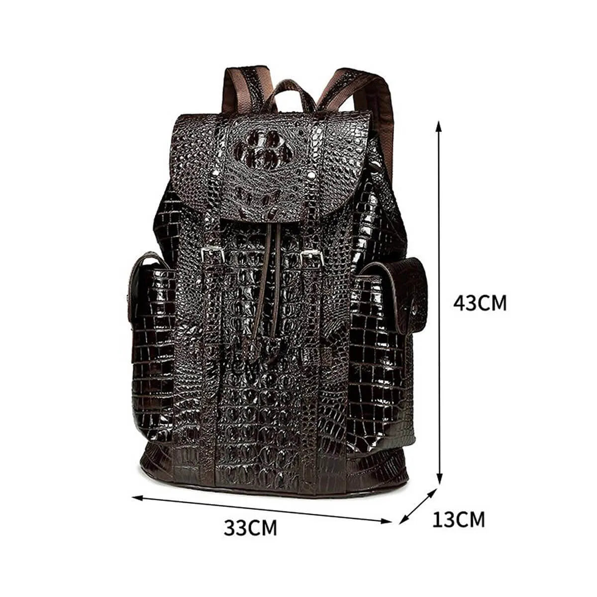 Luxury Crocodile Genuine Leather Backpack