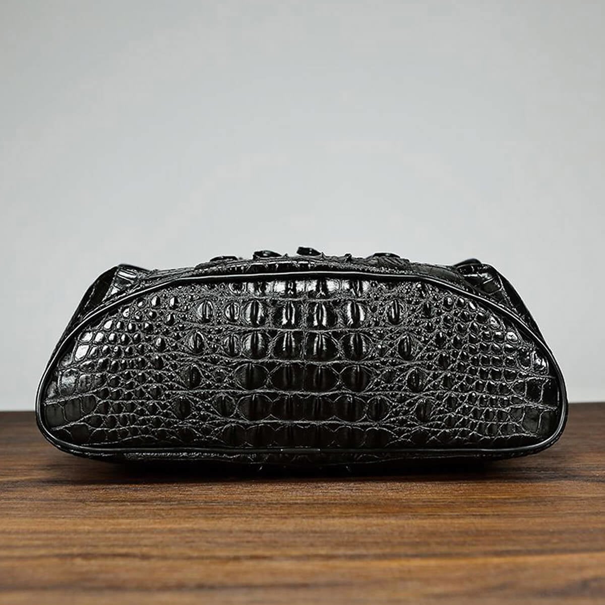 Croc Embossed Leather Backpack
