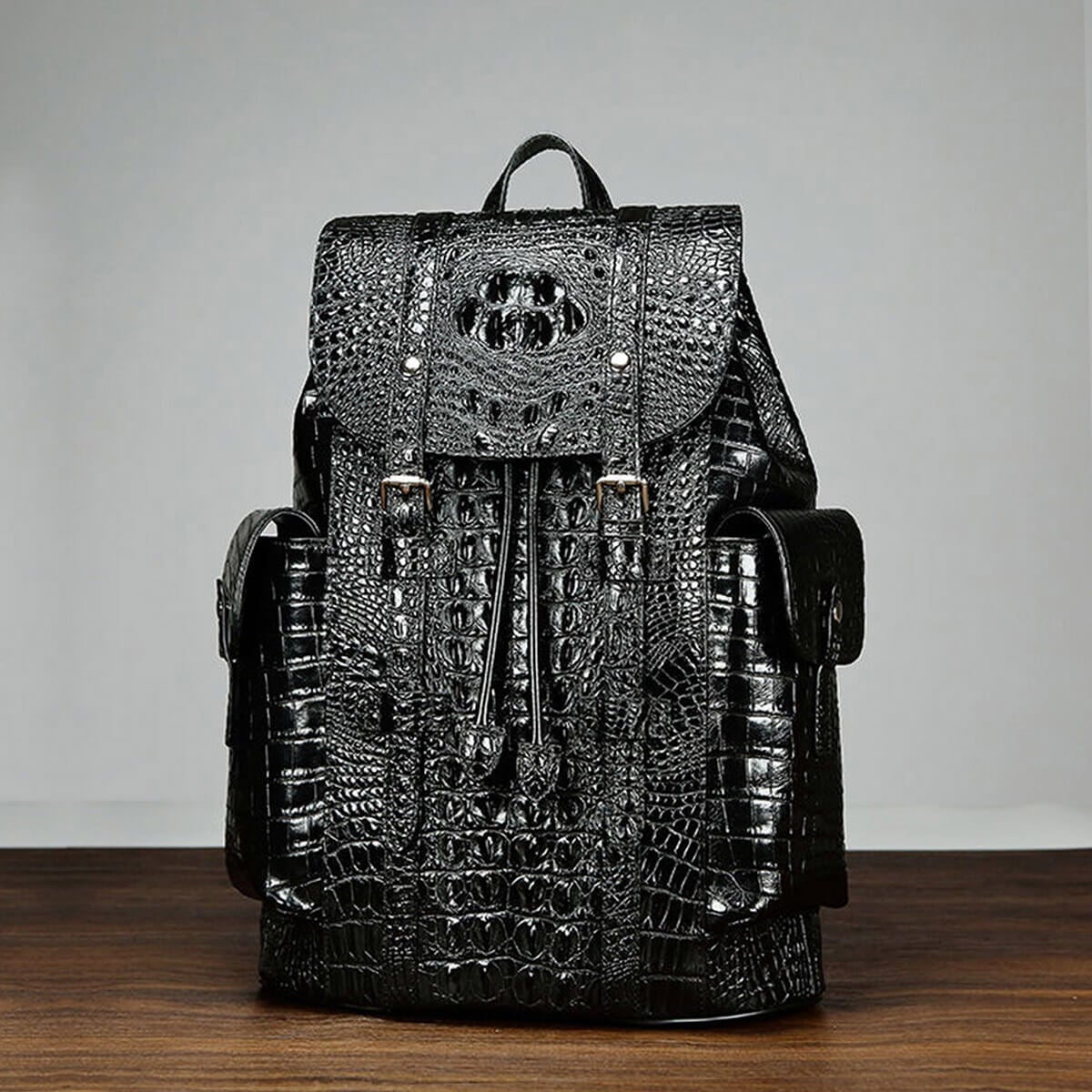 Luxury Crocodile Genuine Leather Backpack
