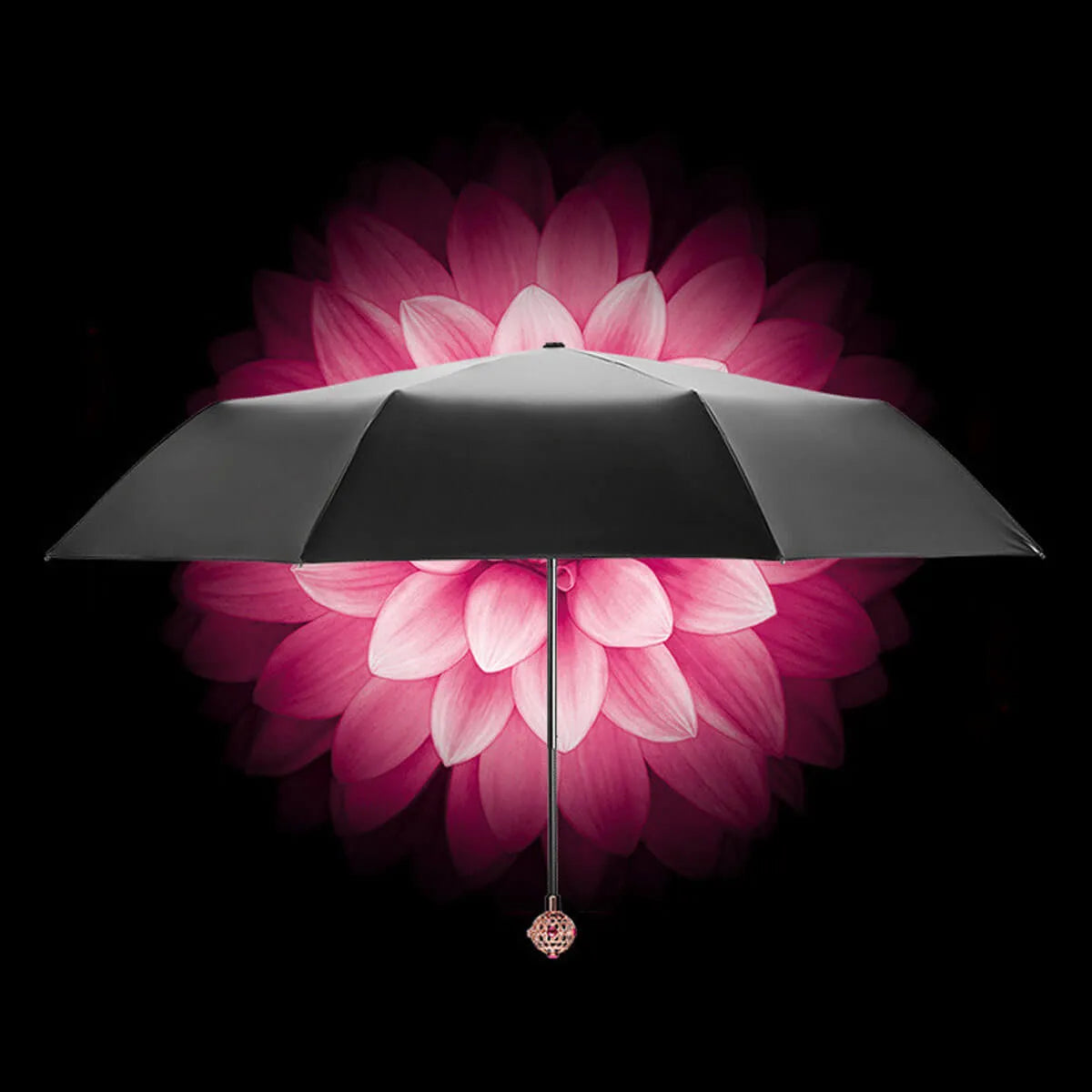 Luxury Crystal Head Flower Women Umbrella