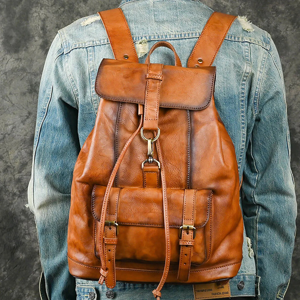 Luxury Genuine Leather Large Capacity Vintage Travel Backpack