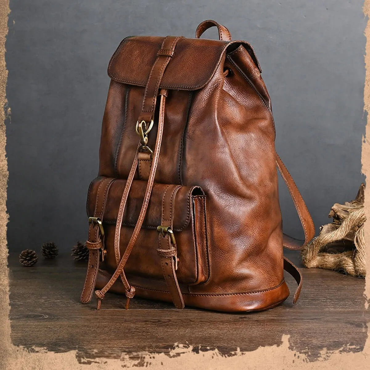 Luxury Genuine Leather Large Capacity Vintage Travel Backpack