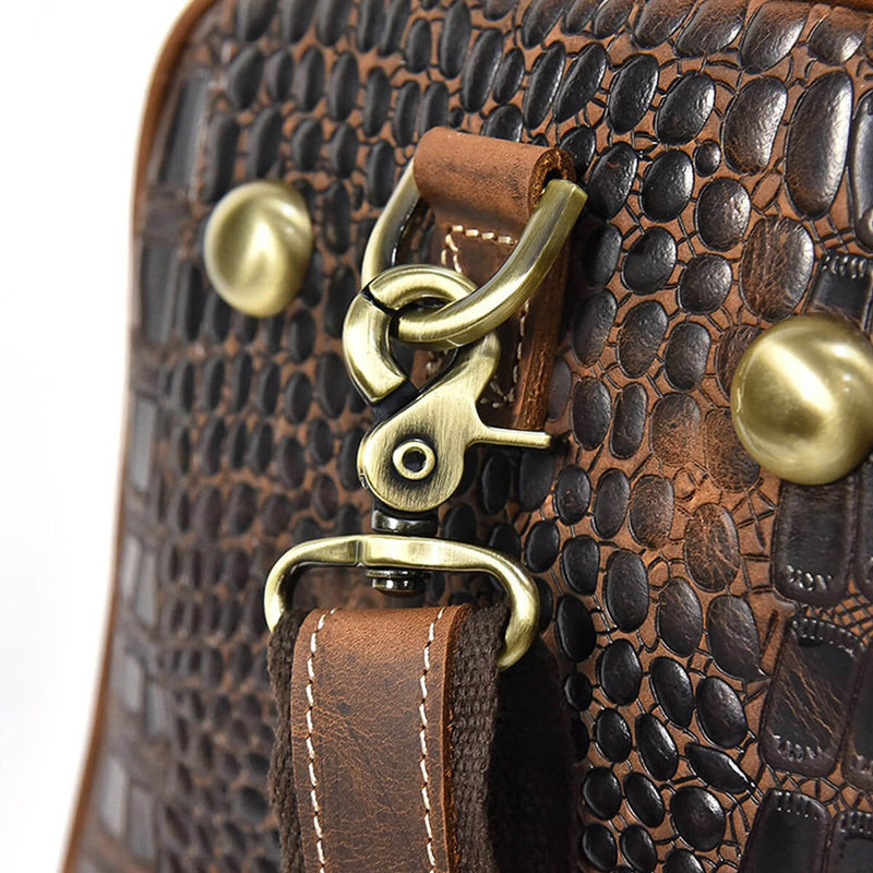 Luxury Genuine Leather Travel Rolling Duffle Bag