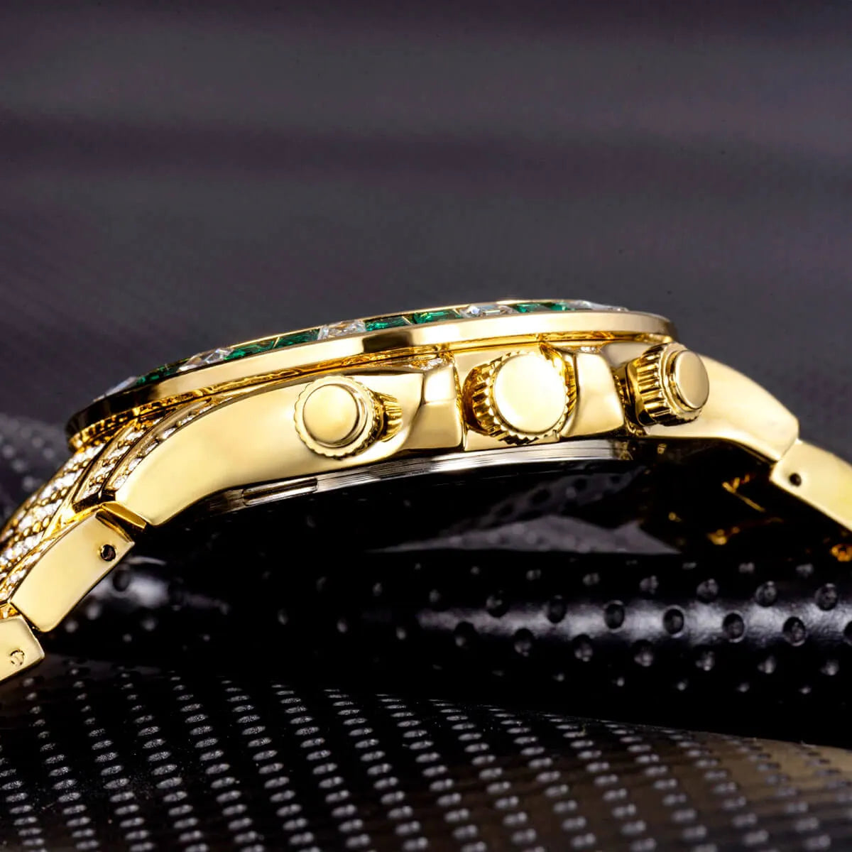 Luxury Golden Iced Out Diamond Stainless Steel Watch