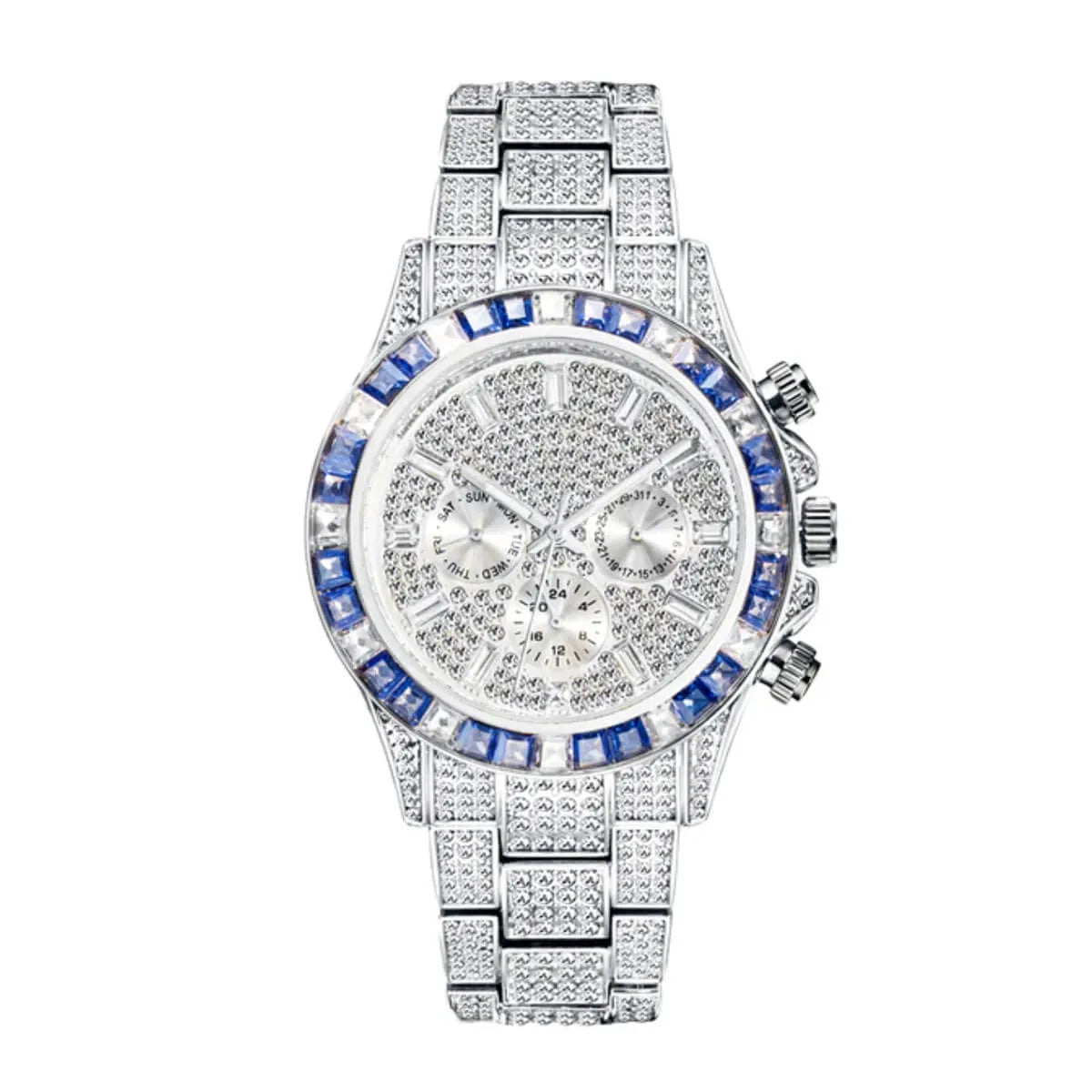 Luxury Golden Iced Out Diamond Stainless Steel Watch