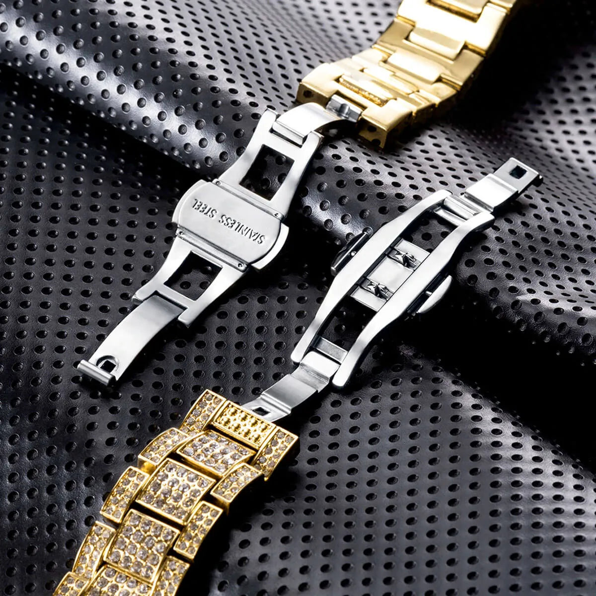 Luxury Golden Iced Out Diamond Stainless Steel Watch