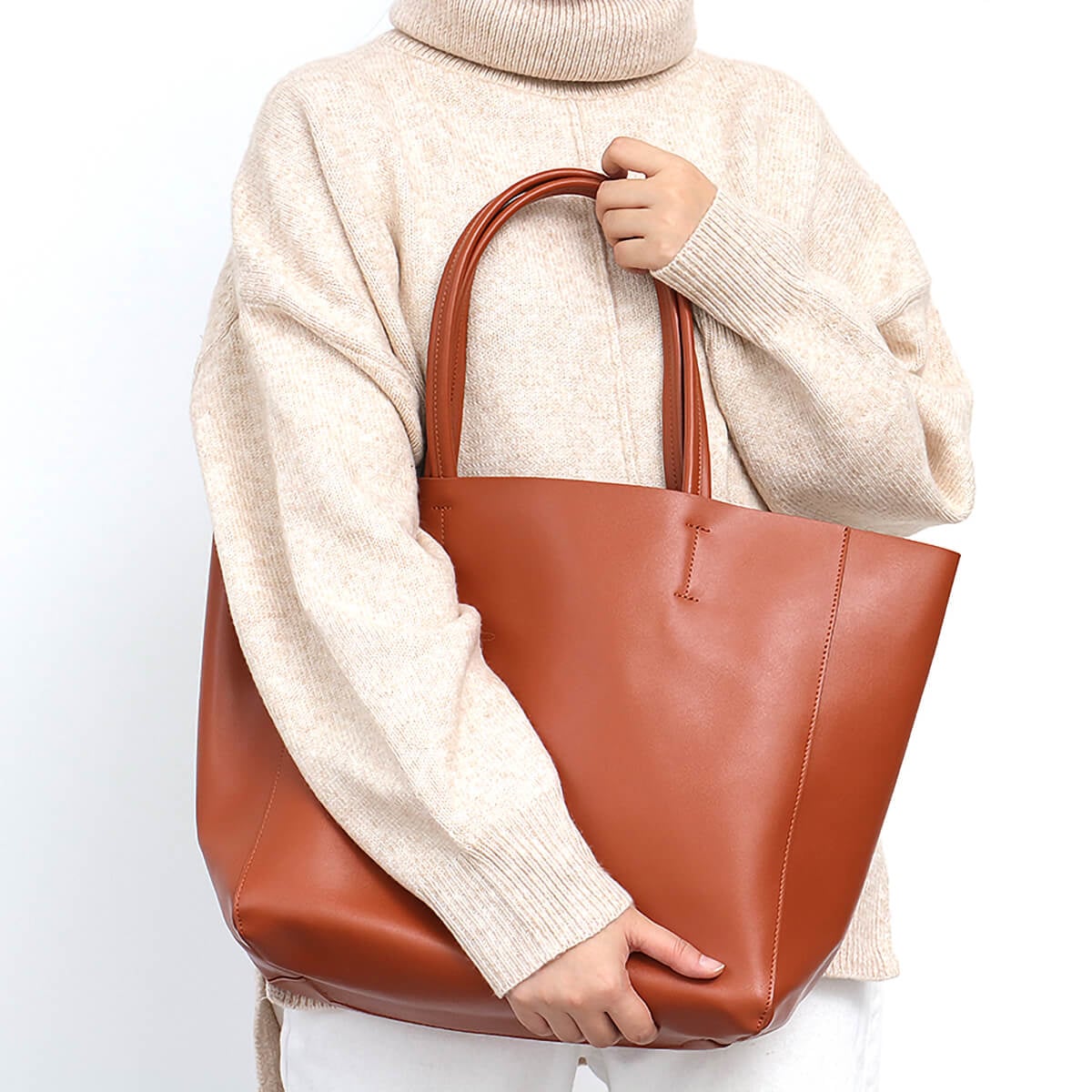 Luxury Leather Tote Bag - Women's Designer Fashion