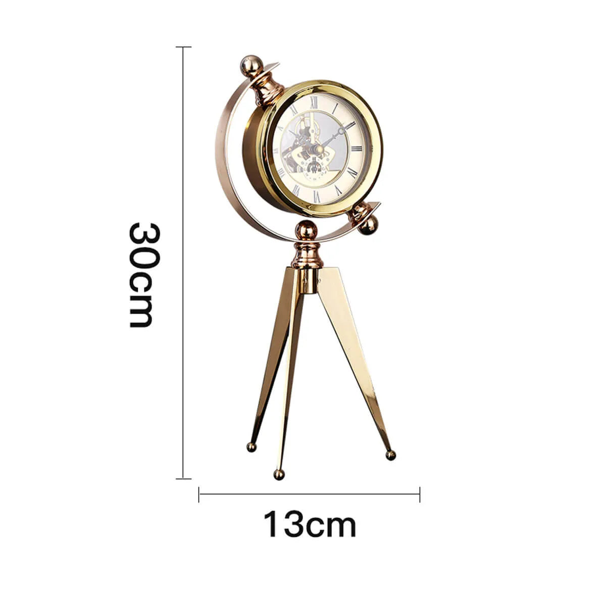 Luxury Mechanical Metal Gold Table Vintage Antique Clock