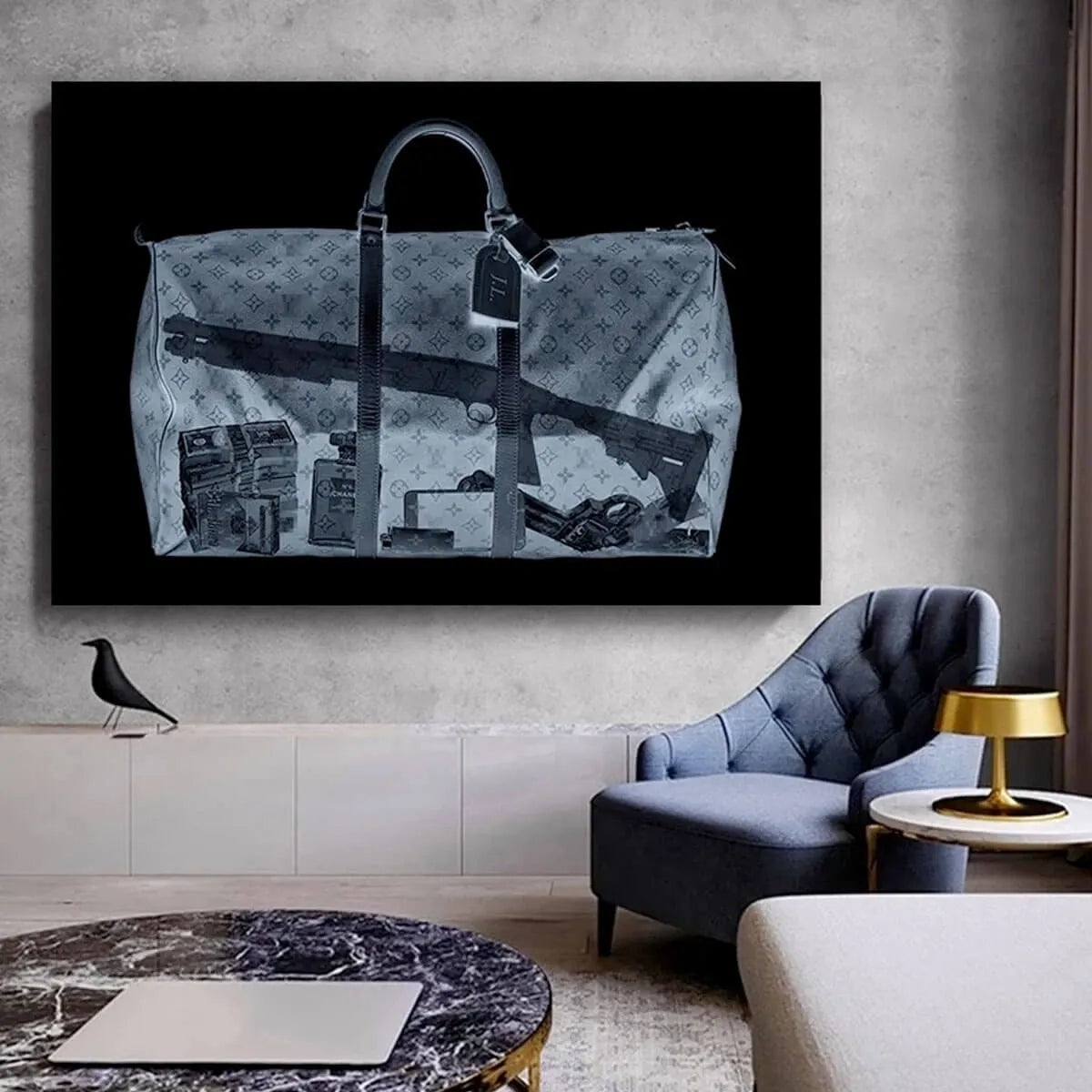 Luxury Money Perfume In Bag Art Canvas Painting Print Wall Art