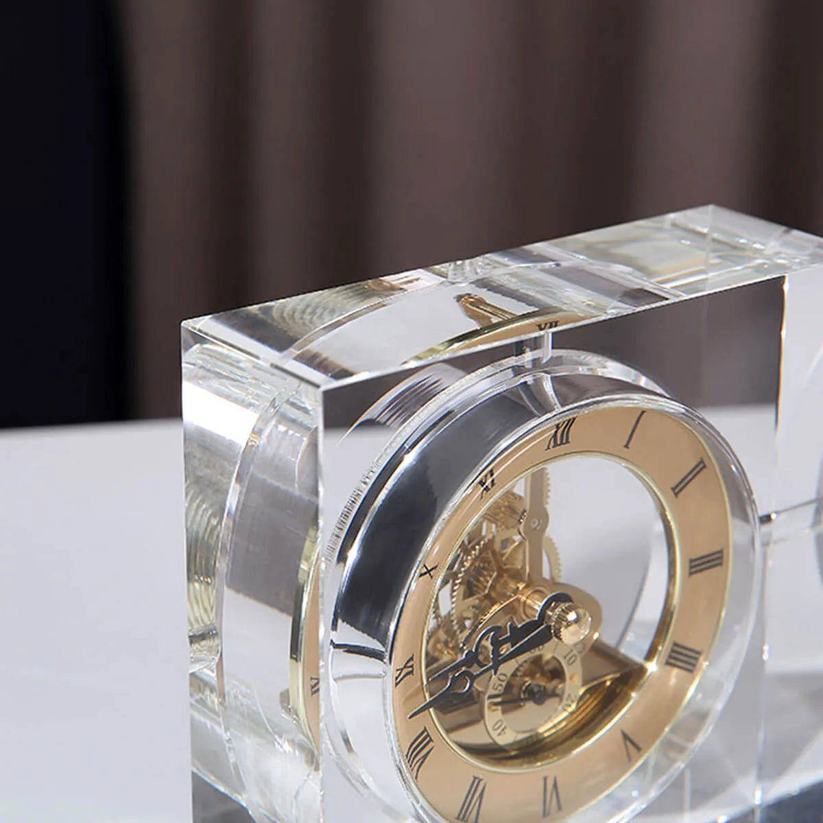 Mechanical Luxury High-End Crystal Table Clock