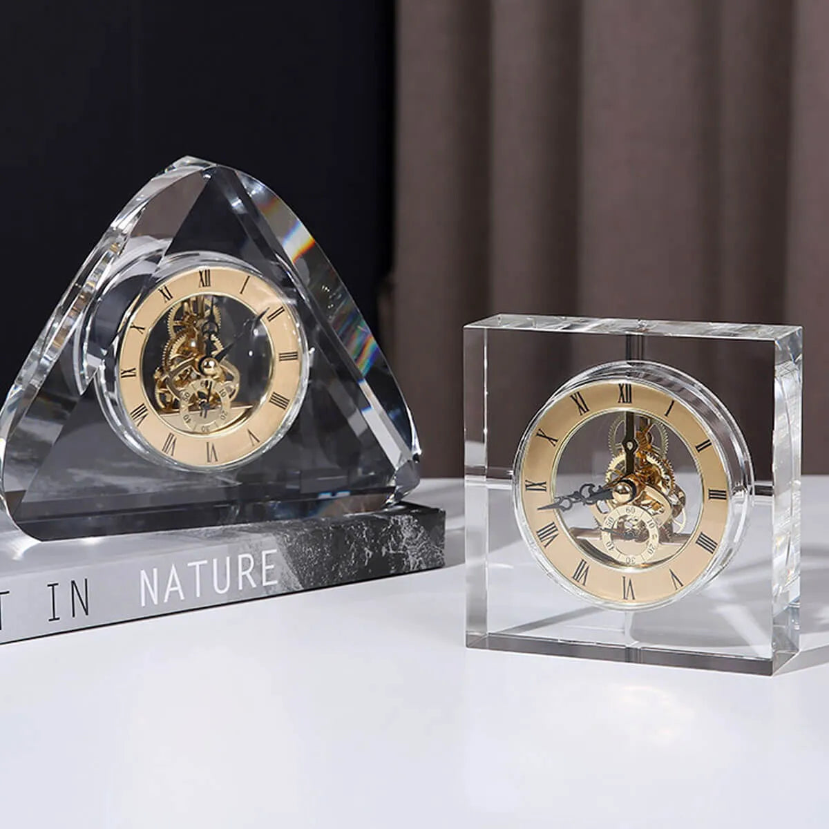 Mechanical Luxury High-End Crystal Table Clock