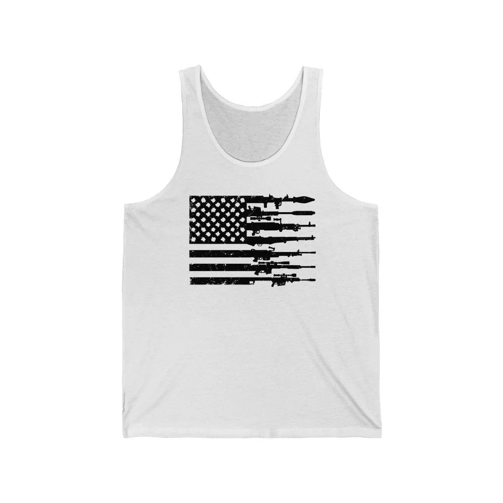 Military American Flag Local Patriotic Tank Top