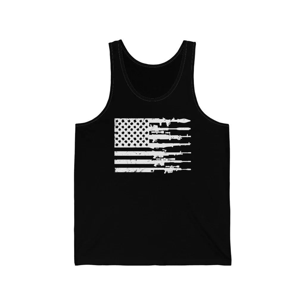 Military American Flag Local Patriotic Tank Top