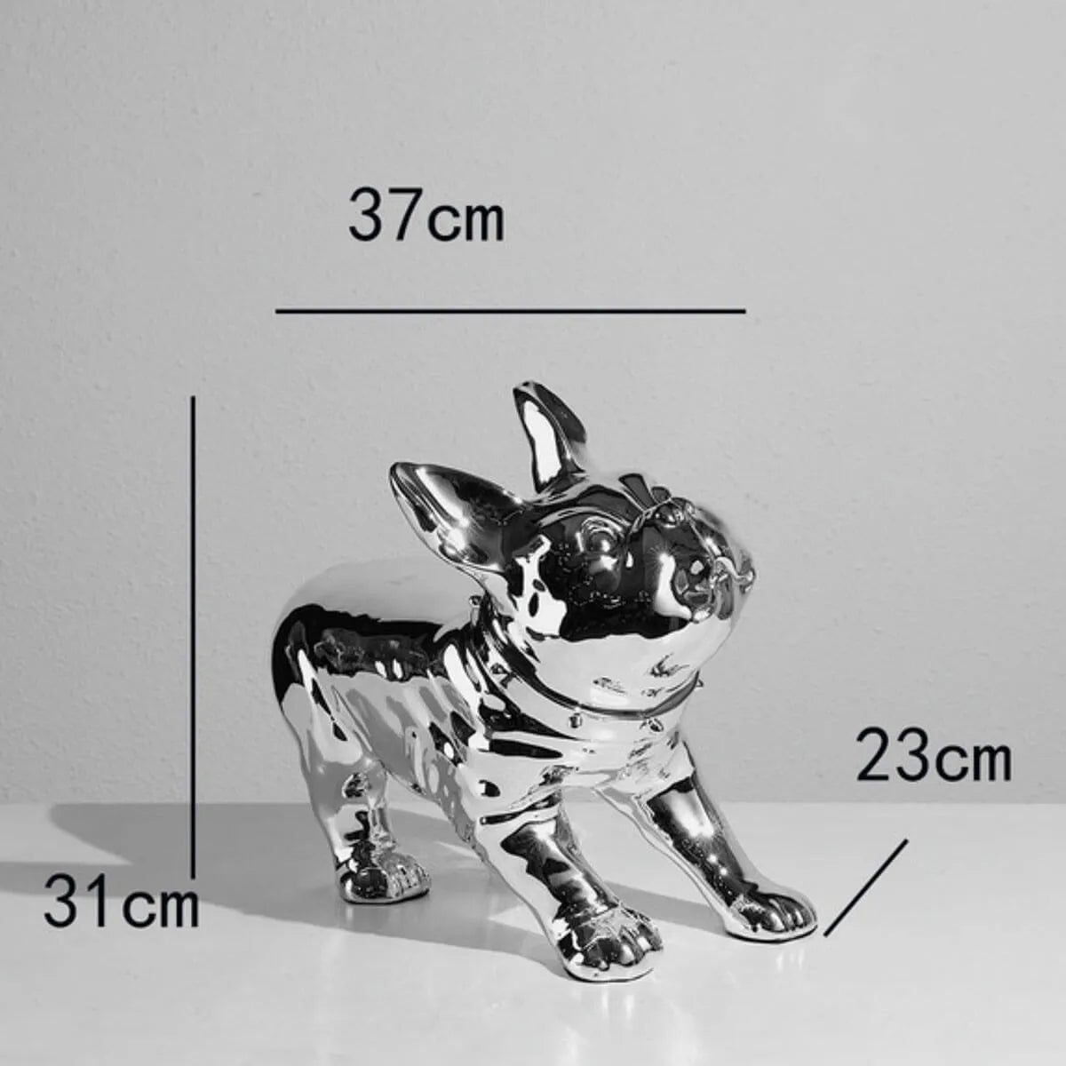 Modern Funny Raised Foot French Bulldog Statue