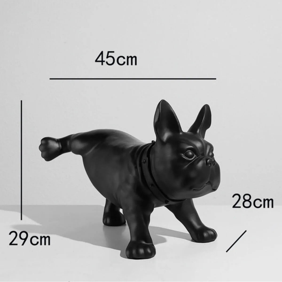 Modern Funny Raised Foot French Bulldog Statue