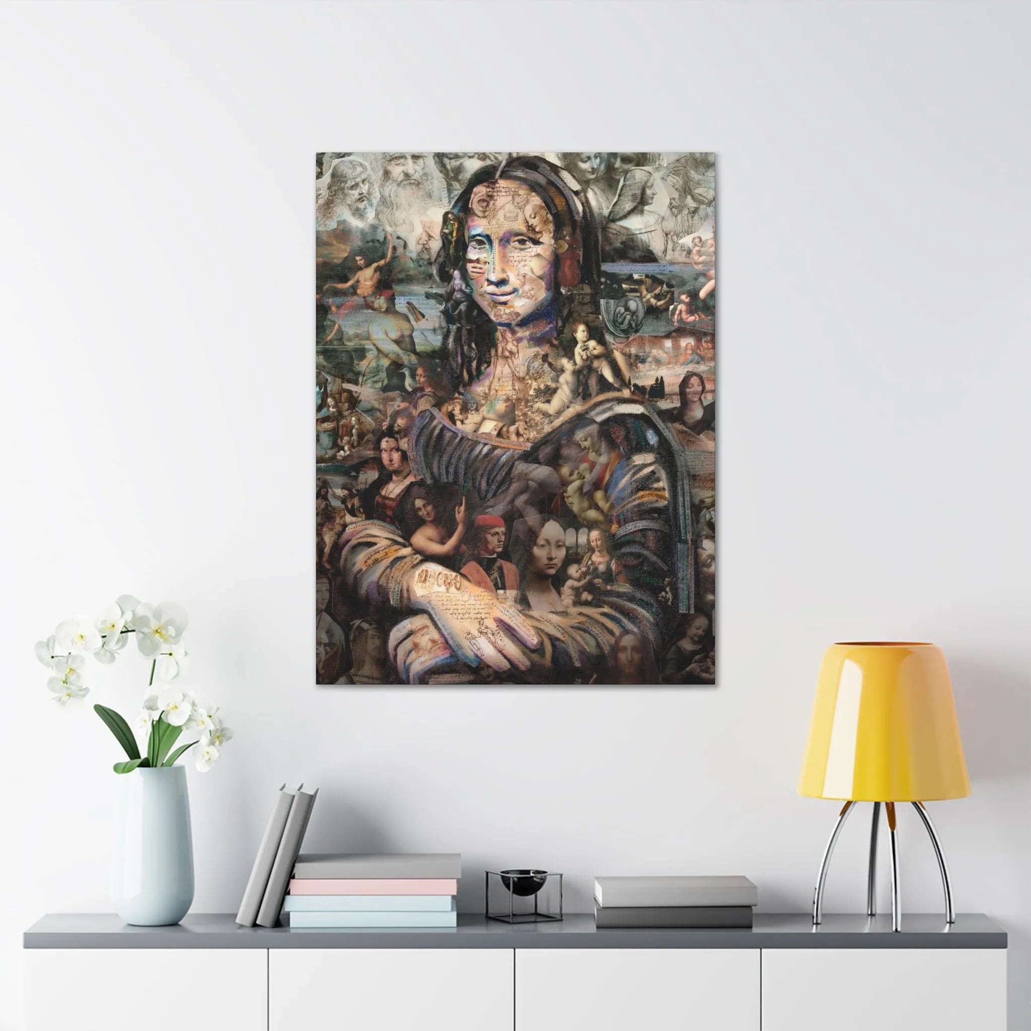 Discover the Surreal: Mona Lisa Collage Canvas