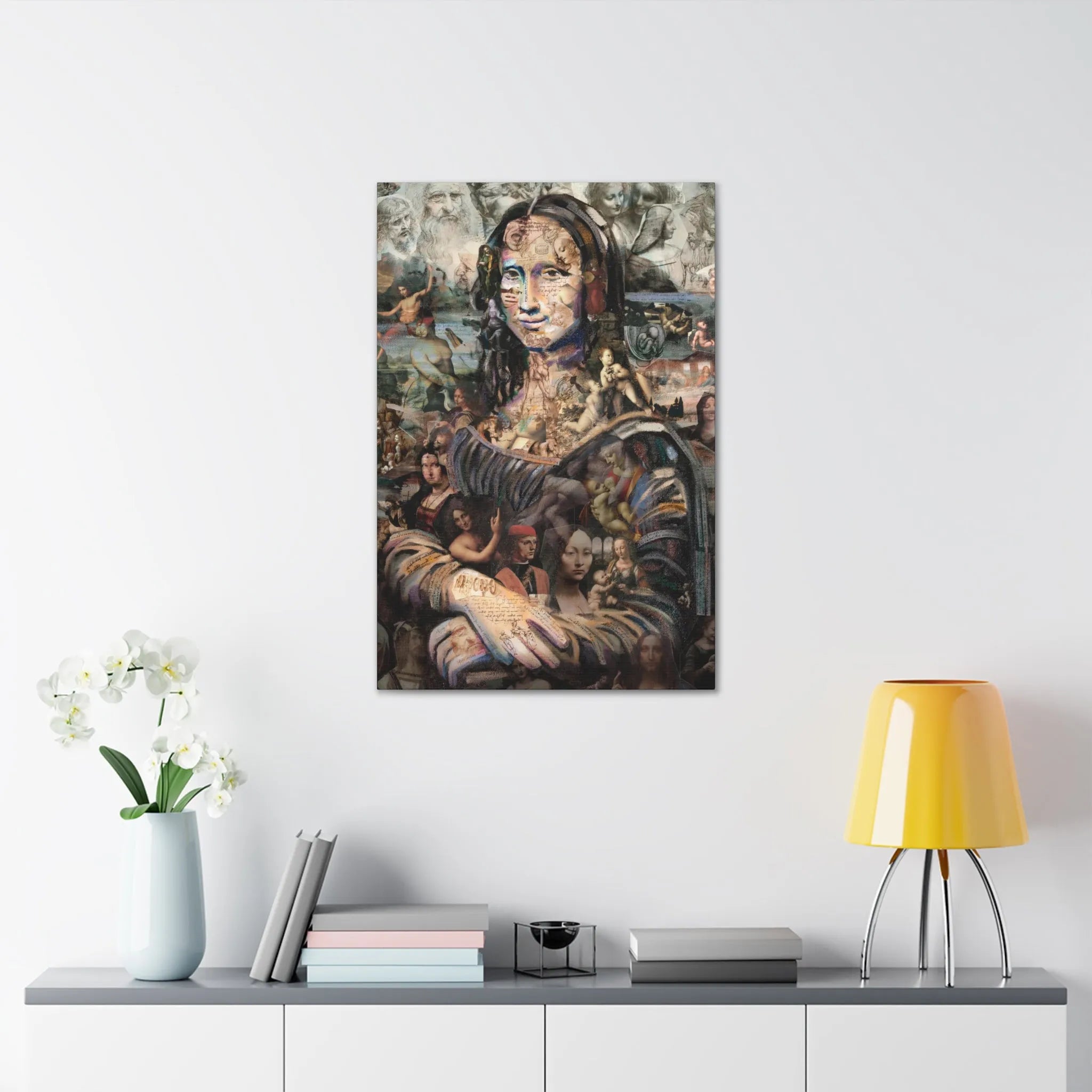 Discover the Surreal: Mona Lisa Collage Canvas