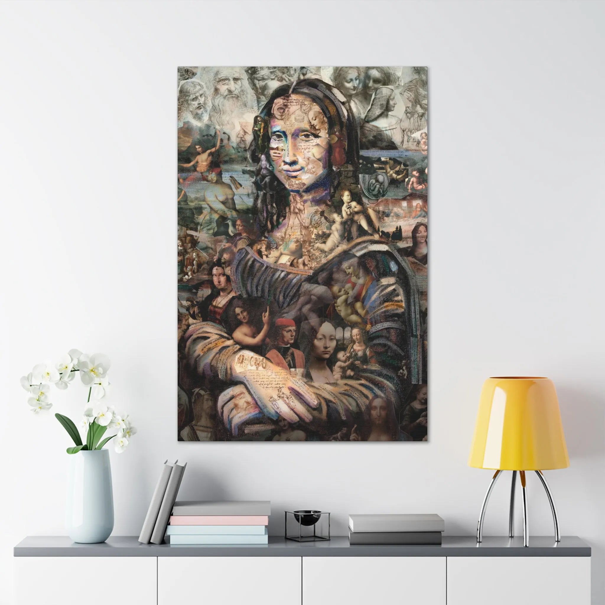 Discover the Surreal: Mona Lisa Collage Canvas