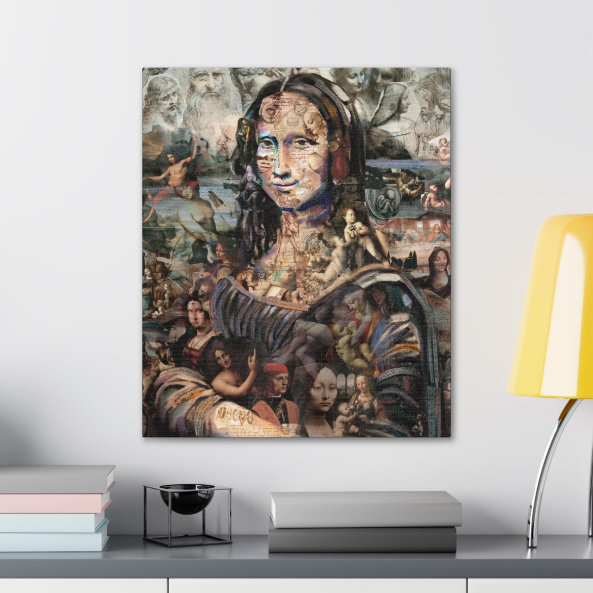 Discover the Surreal: Mona Lisa Collage Canvas
