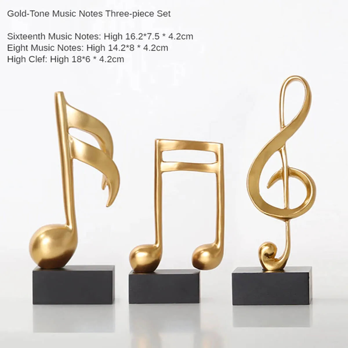 Music Symbols Decoration Resin Golden Musician Notes Sculpture