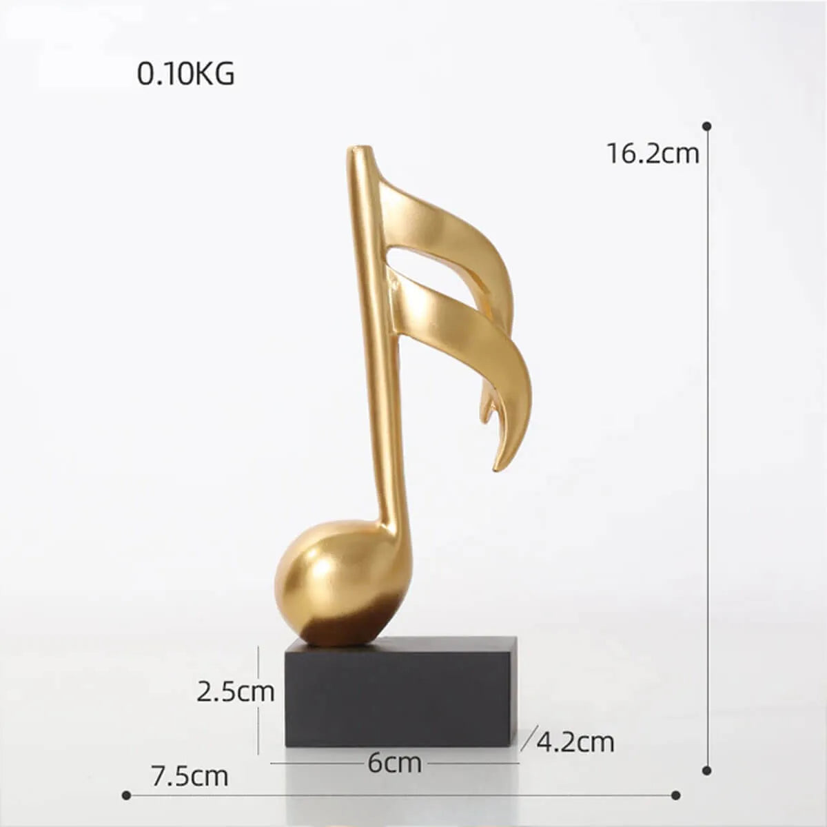 Music Symbols Decoration Resin Golden Musician Notes Sculpture