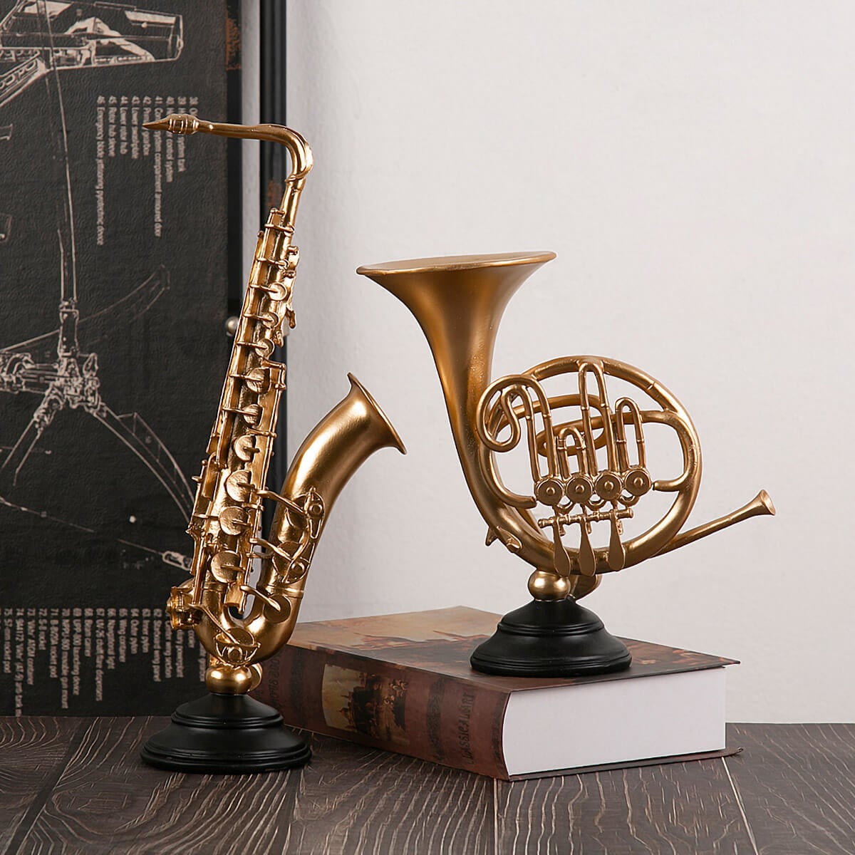Musical Instrument Ornaments - Violin & Saxophone Decor