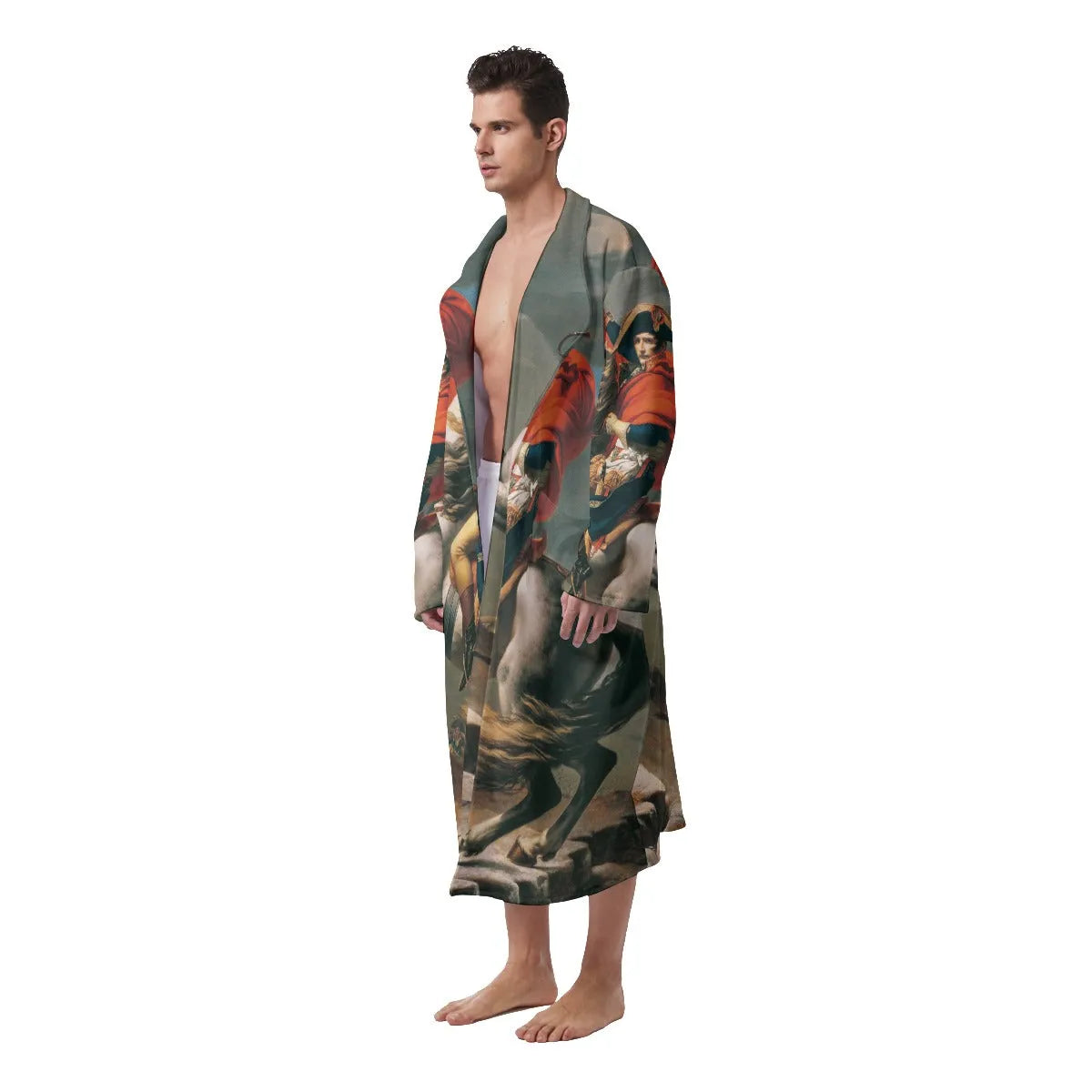 Napoleon Crossing the Alps Art Heavy Fleece Robe