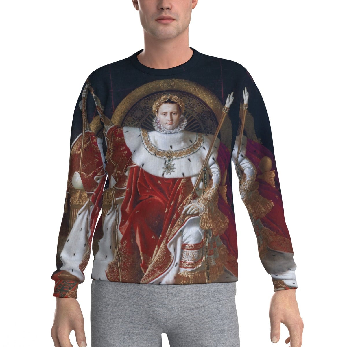 Napoleon I on His Imperial Throne Famous Painting Sweatshirt