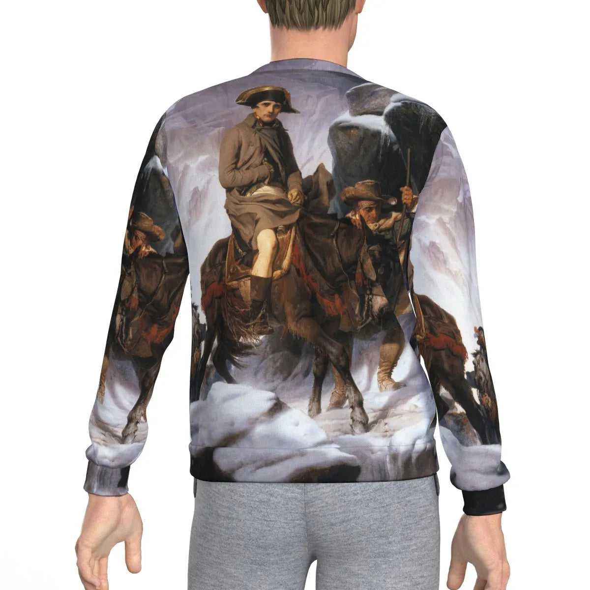 Napoleon on a mule with a peasant leading him Sweatshirt