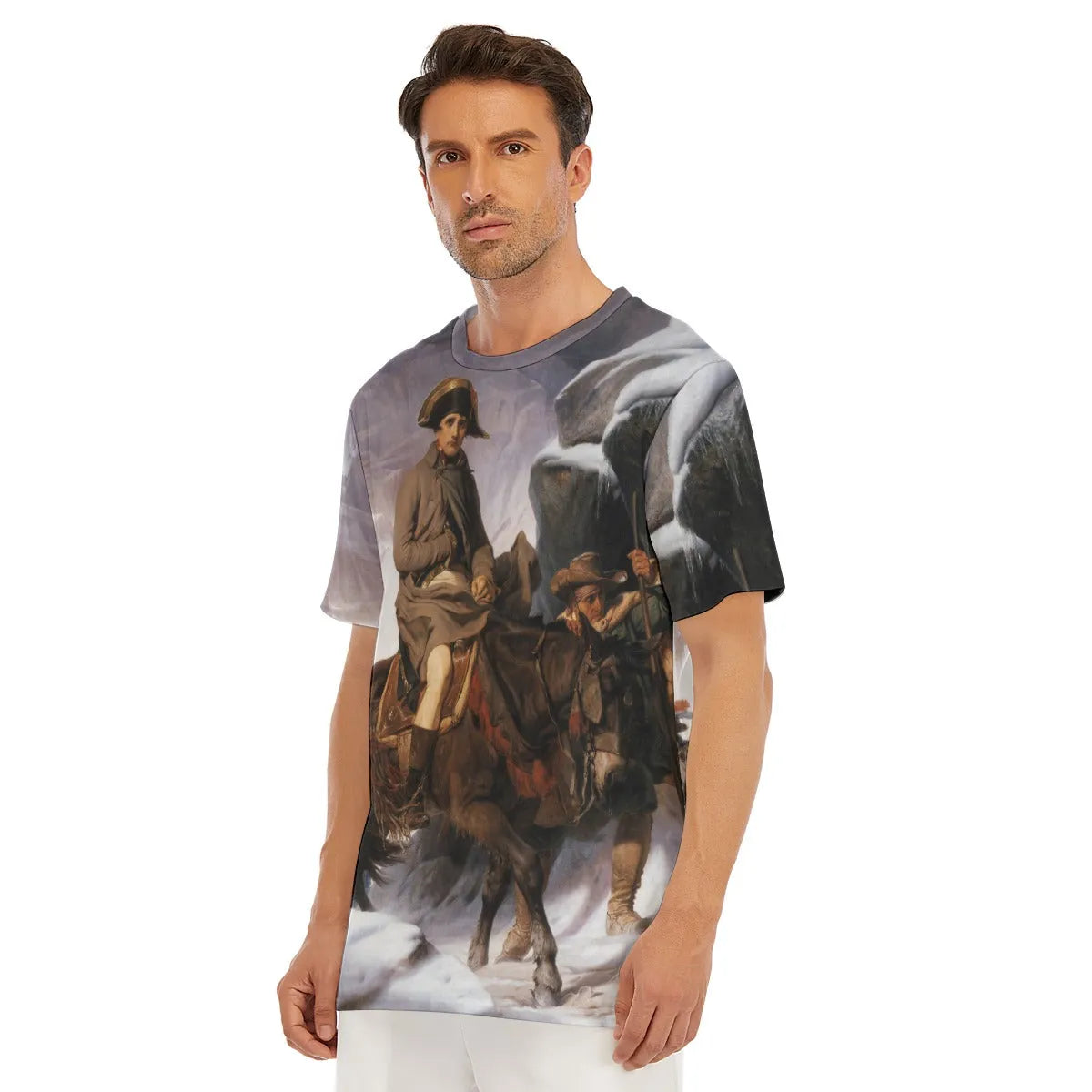 Napoleon on a mule with a peasant leading him T-Shirt