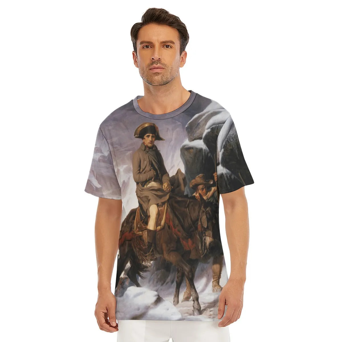 Napoleon on a mule with a peasant leading him T-Shirt