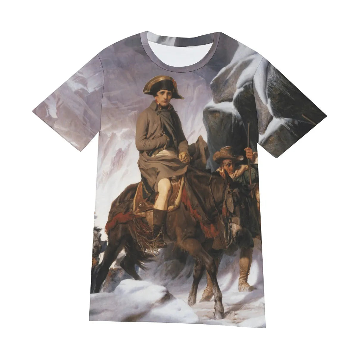 Napoleon on a mule with a peasant leading him T-Shirt