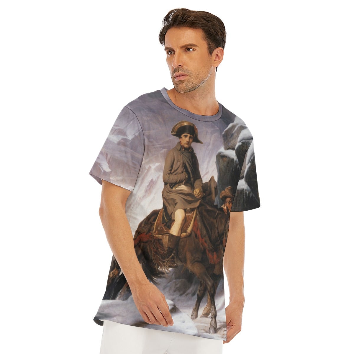 Napoleon on a mule with a peasant leading him T-Shirt