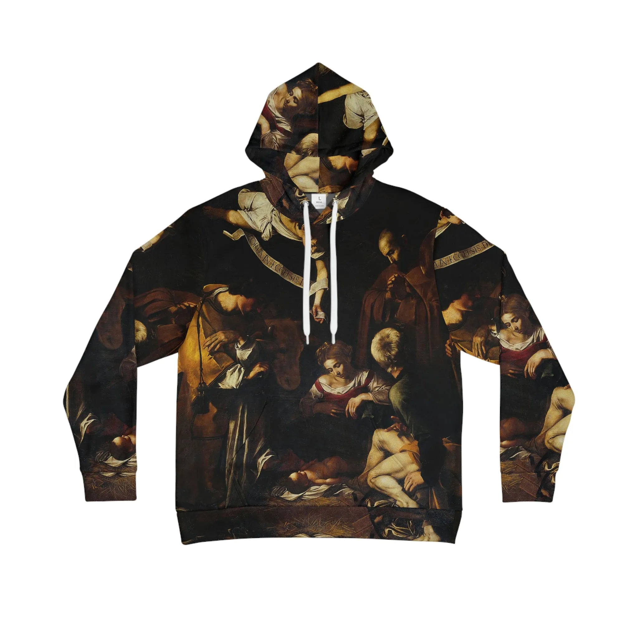 Nativity with St Francis and St Lawrence by Caravaggio Art Hoodie