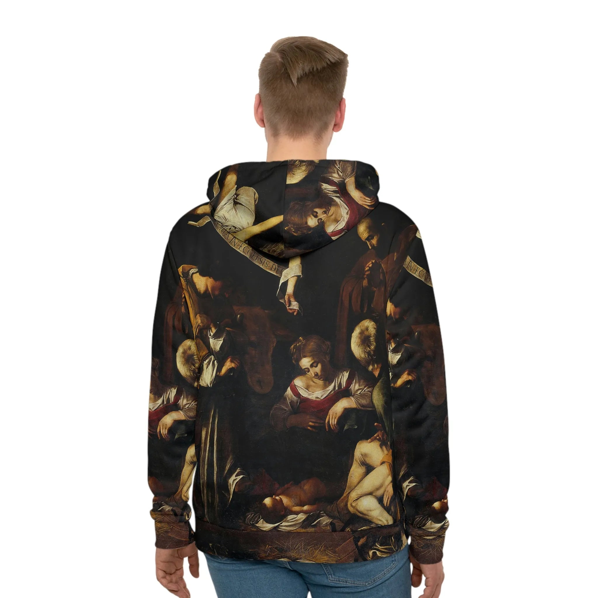 Nativity with St Francis and St Lawrence by Caravaggio Art Hoodie